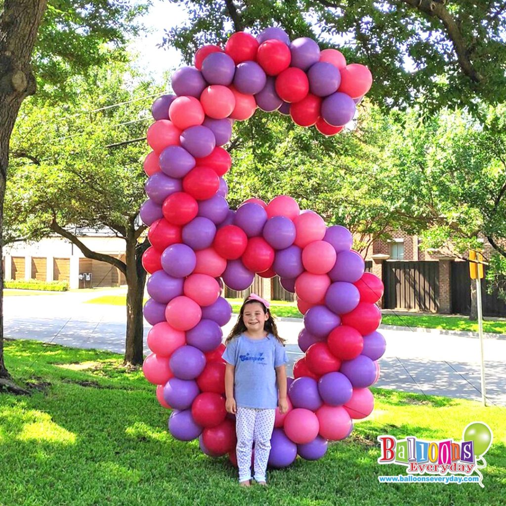 Balloon Yard Numbers Pink & Purple 6